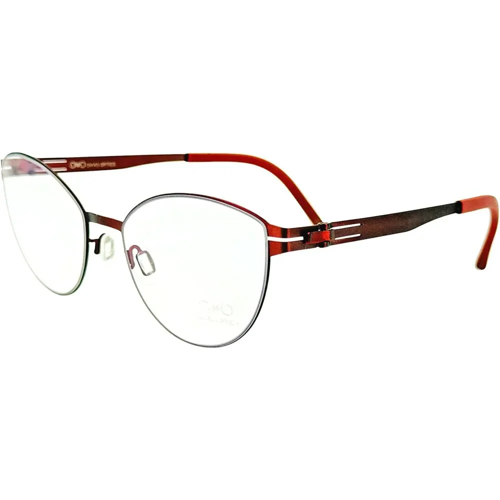 OVVO 5013 Womens Flexible Metal Eyeglass Frame 62C Red 51-19